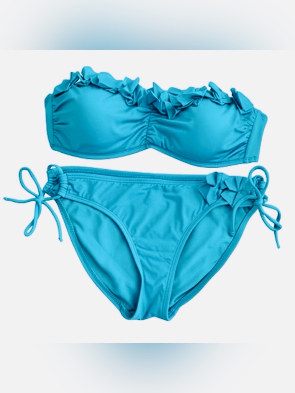 KENNETH COLE & VENUS Aqua Ruffle Bikini & Matching Off-Shoulder Cover-Up Set - Picture 2 of 16